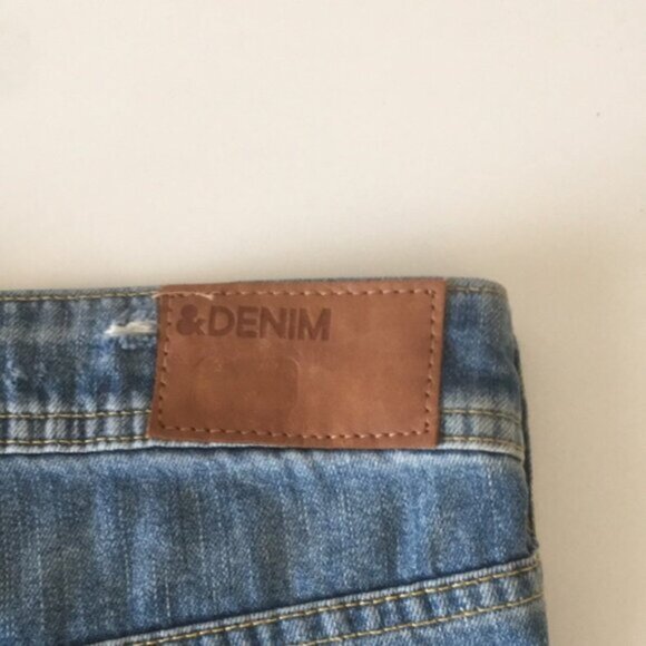 H&M Jean Shorts Flap Pocket Distressed Blue - Picture 3 of 14